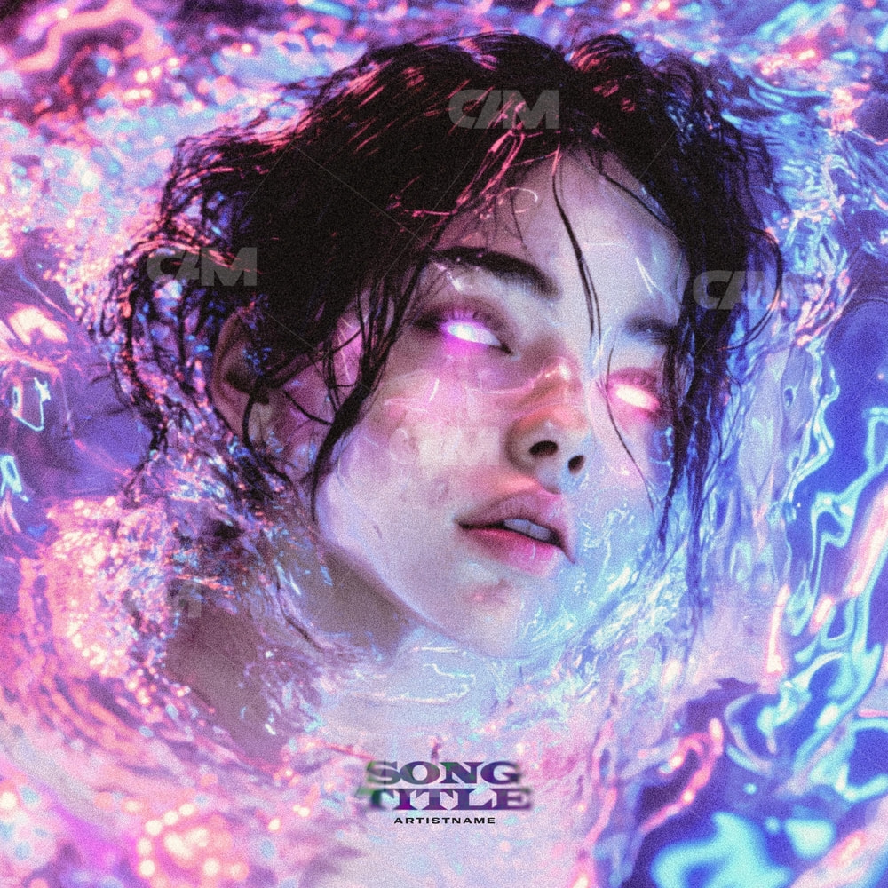 Girl In Multi-colored Water
