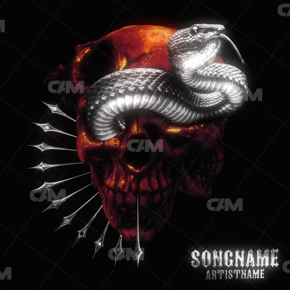 Mutated Skull With Snake