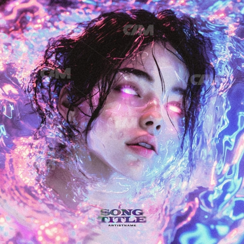 Girl In Multi-colored Water