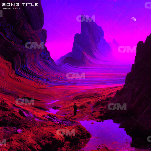 Pink Glitch Landscape