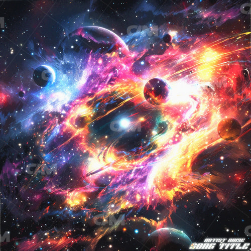 Planets In Space Colliding With Explosion Aesthetic Vibe