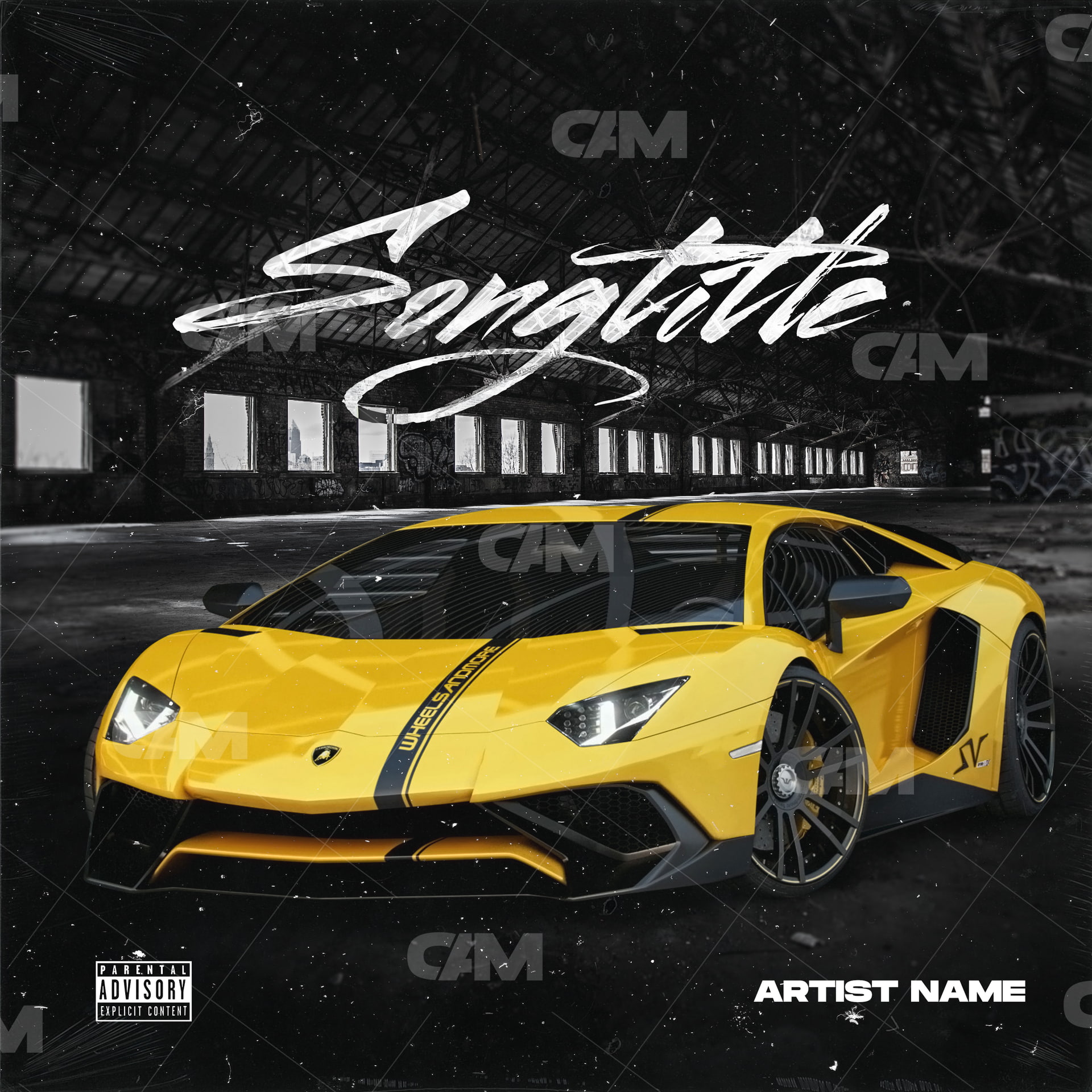 Yellow Lambo 1 Album Art | Yellow Sports Car & Rap - Cover Art Market
