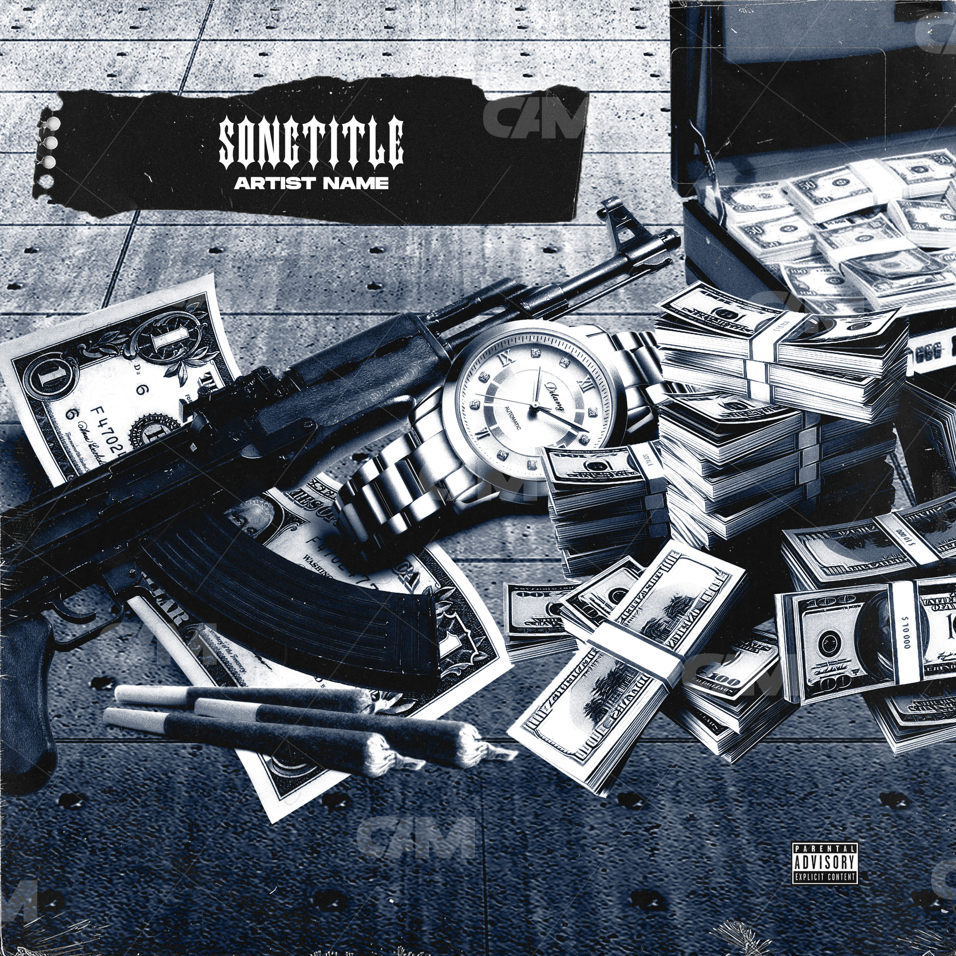 Criminal Life Album Art | Gun Money Table & Rap Art - Cover Art Market