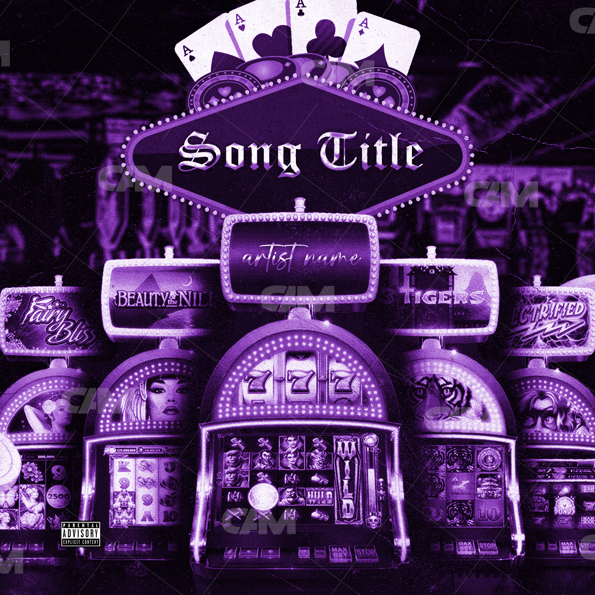 Hit The Jackpot 1 Album Art | Purple Slot Machine & Pop - Cover